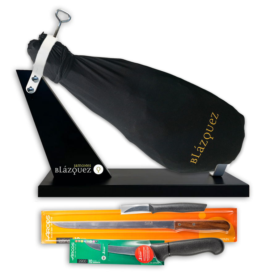 Blazquez 50% Iberico Grass-Fed Shoulder Bone-In(Including Ham Holder And Knives)