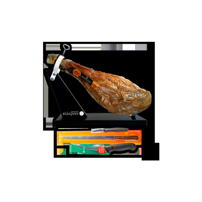 Blazquez 50% Iberico Grass-Fed Ham Bone-In(Includes Ham Holder And Knives) — Paquito Jamon