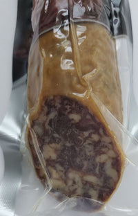 The Hamoneria Acorn-Fed Salchichon Sliced