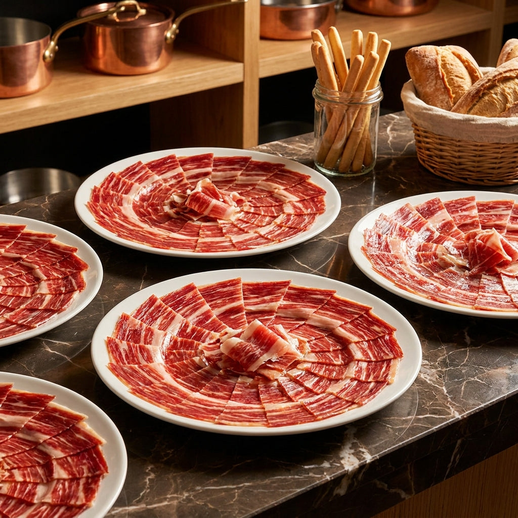 Beautifully arranged ham tables